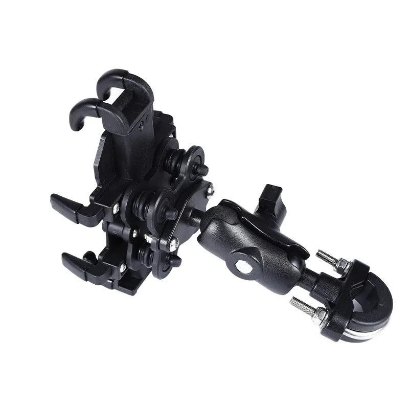 Universal Motorcycle Bike Phone Holder Aluminum Bicycle Riding Handlebar Clamp Rearview Mirror Navigation Bracket GPS Shockproof