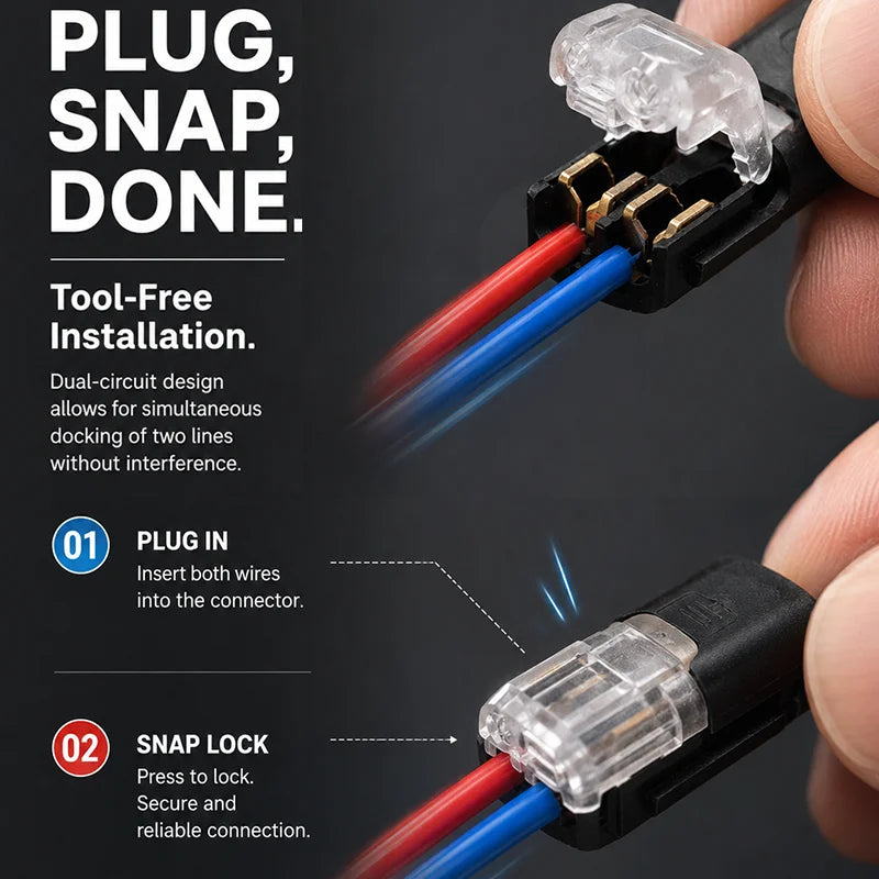 20/30/50/100 D2 Quick Wire Connector Solderless Push-in Terminal Block Electrical Cable Splice Connector for Home DIY Automotive