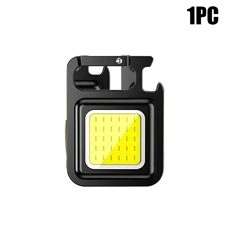 Super Bright Mini COB Keychain Flashlight Charging Lamp Camping Lights with Magnet 4 Lighting Modes for Emergency Lighting Torch