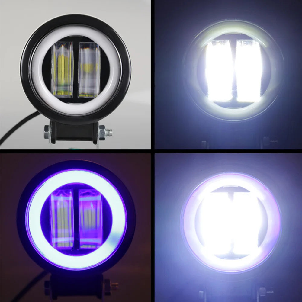 20W Round Wrangler Car Work Light with Aperture Off road Vehicle Modified Spotlight Motorcycle Light