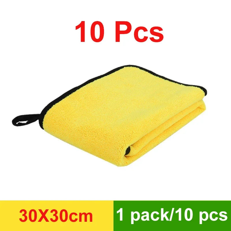 High-Density Coral Velvet Microfiber Towels for Motorcycle Car Wash Cleaning And Drying 3/5/10 Pieces Set