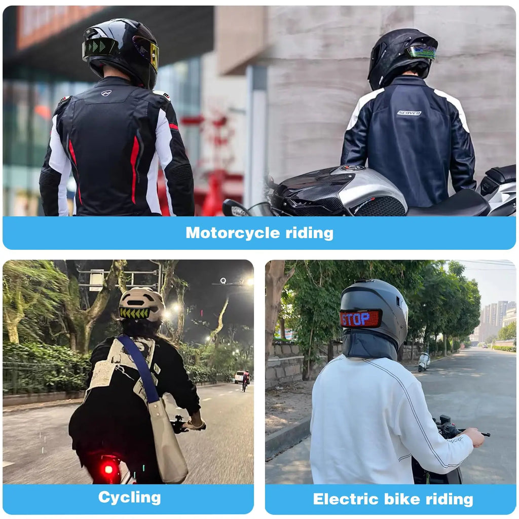 LED Helmet Display ,Motorcycle Helmet Tail Light Helmet Warning Light Moto Accessories