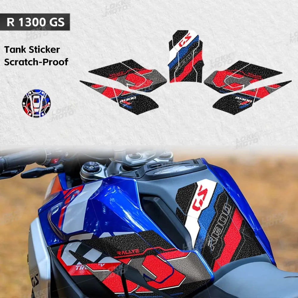Frosted Motorcycle Fuel Tank Sticker Pad Set Triple Black Protecter Decals Anti-Scratch For R 1300 GS R1300GS r1300gs 2024