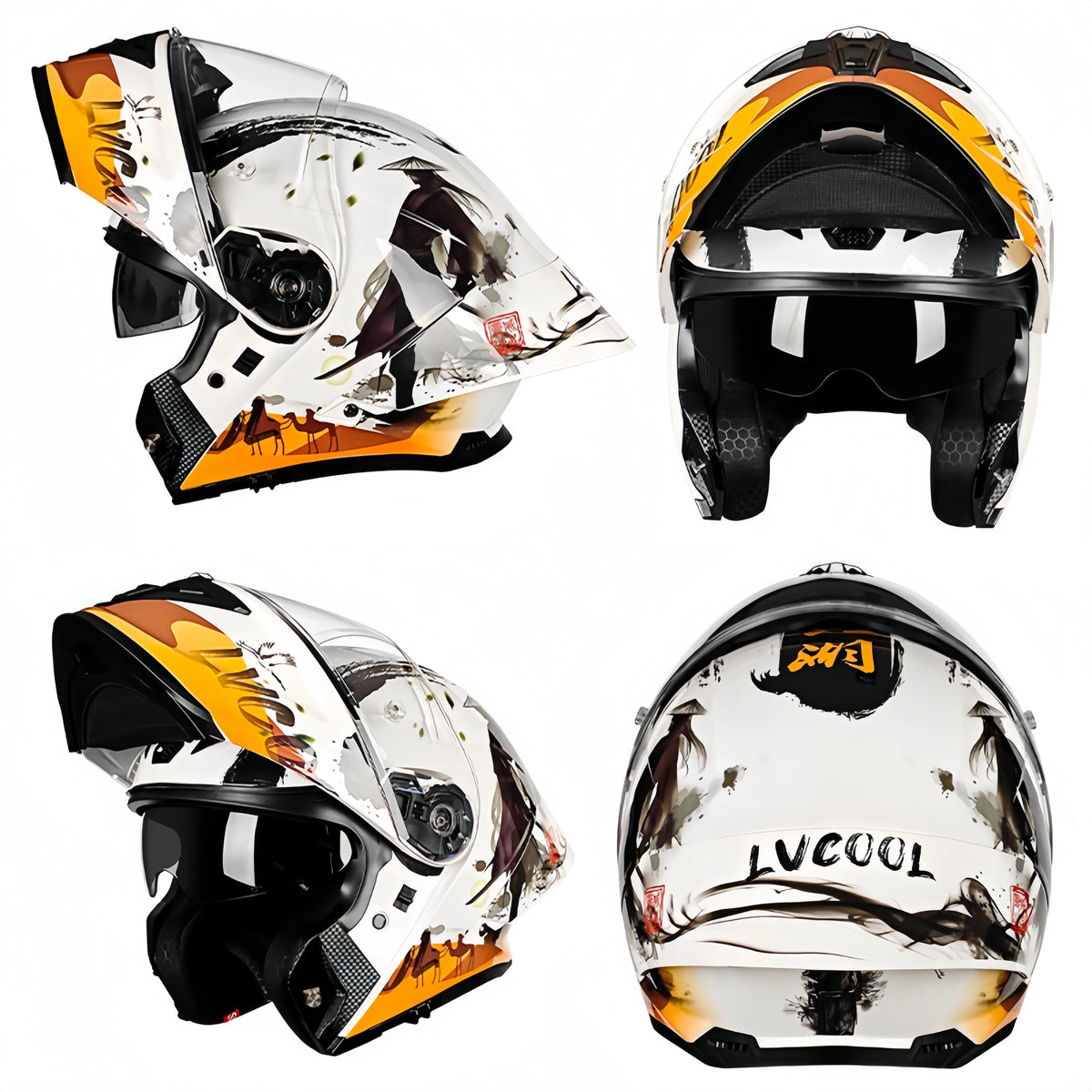 Motorcycle Full Face Helmet DOT Motocross Racing Four Seasons Anti-Fog Safety Casco for Men Women Adult Street Bike Riding