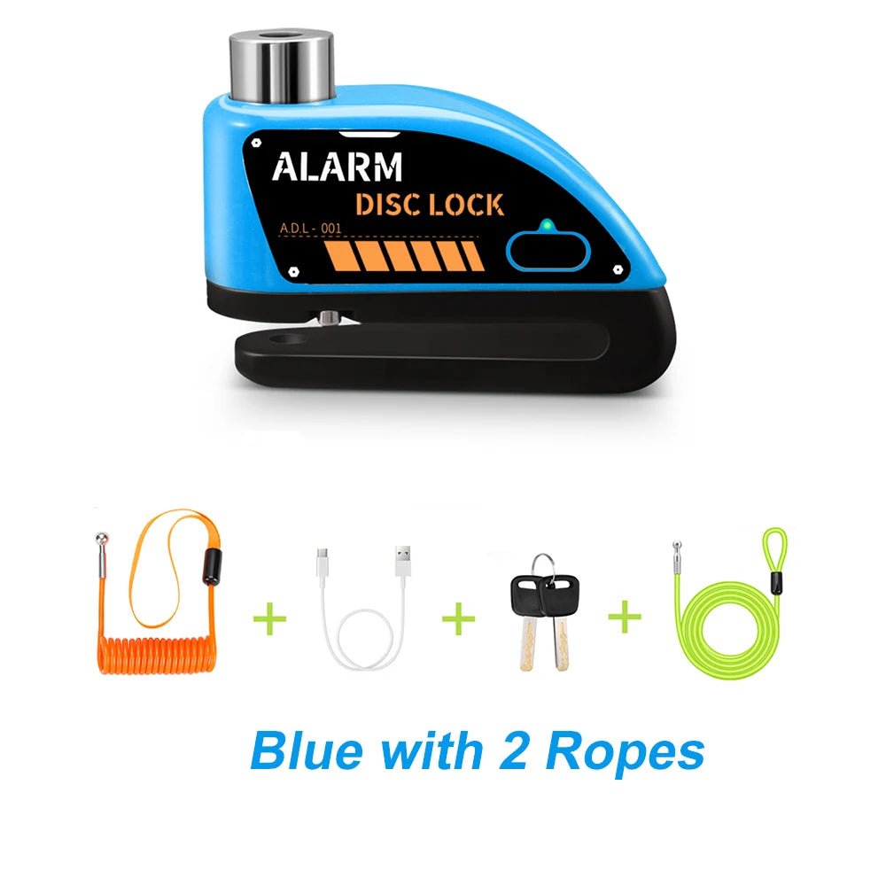 Anchtek Motorcycle Rechargeable Disc Lock Alarm 120db Bicycle Anti-theft Padlock Security Protection Bike Motorbike Accessories