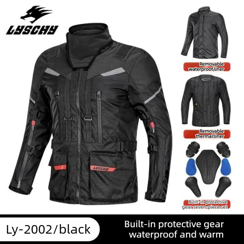 Large Size Cycling Suit, Rally Suit Four-season Warm Motorcycle Drop-proof Winter Waterproof Large Locomotive Travel Suit