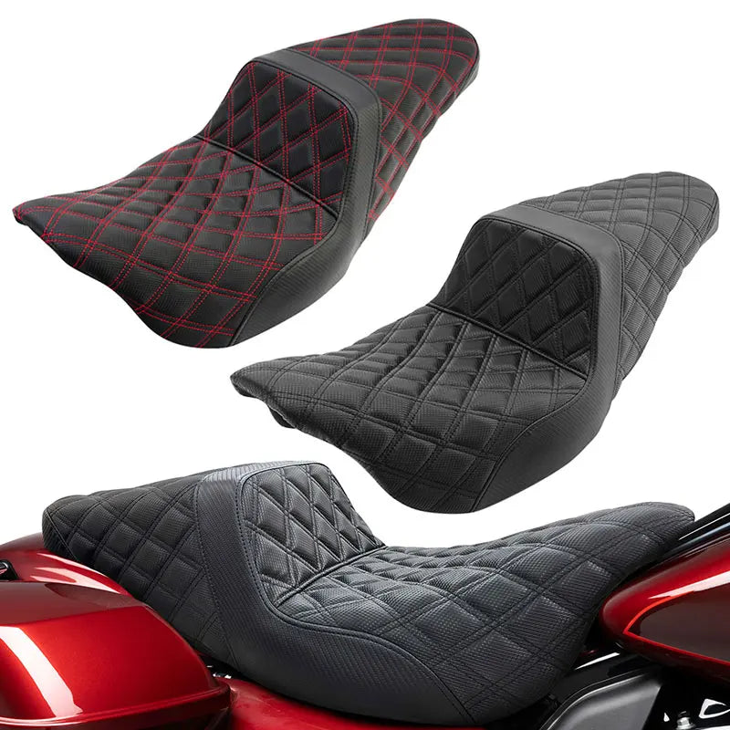 Motorcycle Drive Passenger Two-up Seat For Harley Touring Electra Glide Street Glide Road Glide Road King CVO 2009-2023
