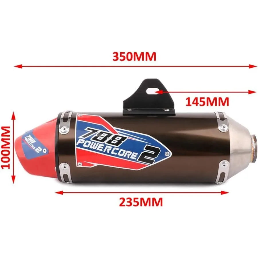 Dirt Bike Slip On Exhaust, Motorcycle Muffler Pipe Full Kit for CRF150F CRF230F 2003-2017/TAO TAO TBR7/HAWK 250-Red
