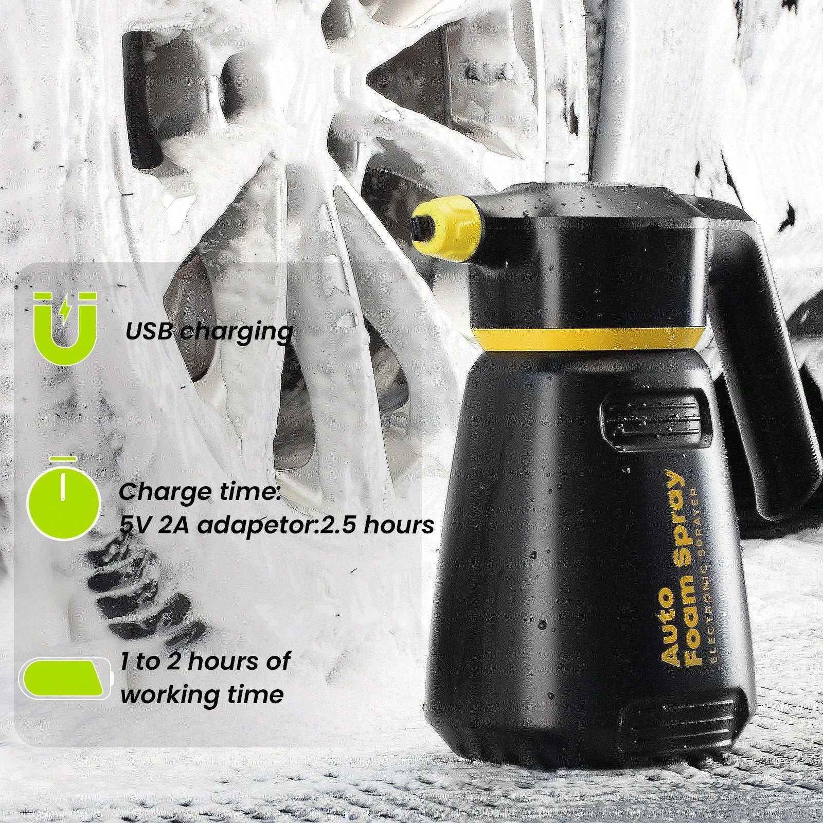 Motorcycle cleaning Electric Foam Sprayer Car Wash Home Garden Clean Detailing Snow Foam Cannon High Pressure Water