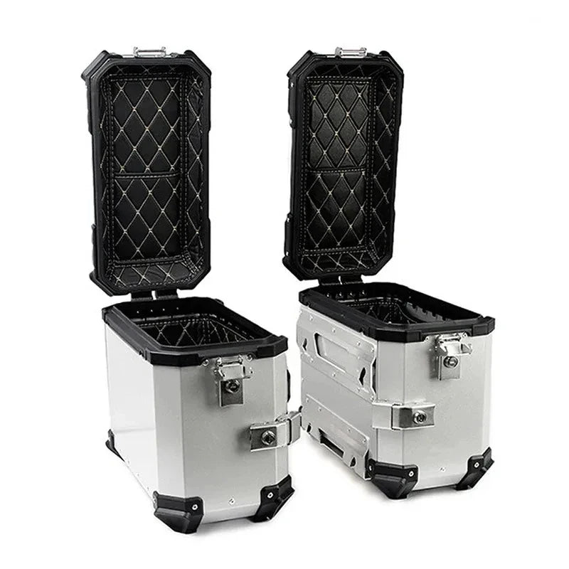 Factory Hot Selling Aluminum Motorcycle Side Box 35L 38L Lock Lage Storage Boxes Universal