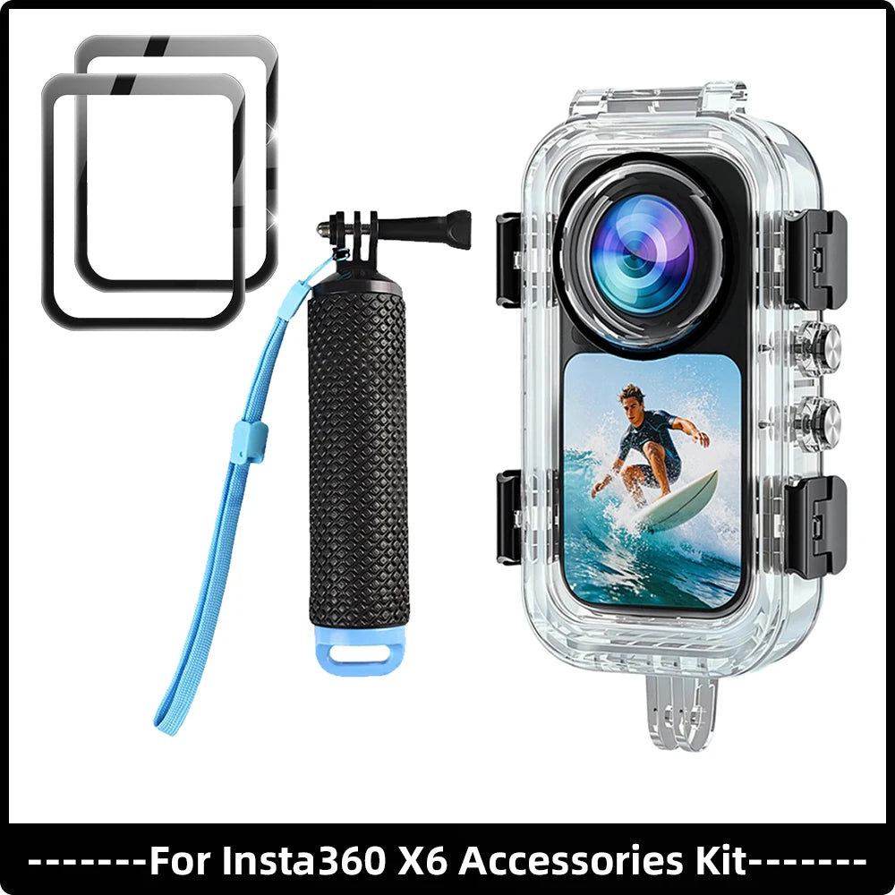 Accessories Set for Insta360 X6 Lens Guard Screen Protector Storage Bag Silicone Case Lens Cap Protective Frame for Insta 360 X6