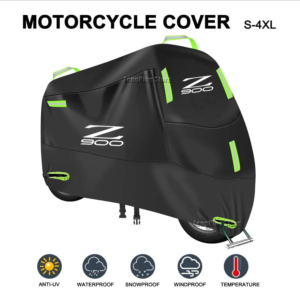 For Kawasaki Z900 Motorcycle Cover UV Protective Dustproof Snowproof Outdoors Rain Waterproof Cover