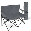 Folding Camping Chair, Double Seat Foldable Camp Chair for 2 Persons, Portable and Large for Outdoor Fishing, Hiking, Travel, P