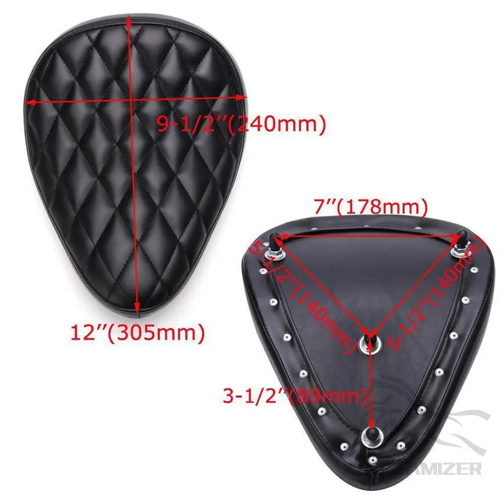 1 SET Motorcycle Retro Leather Solo Seat 3" Spring Bracket For Harley Custom Chopper Sportster Bobber Honda Yamaha Kawasaki