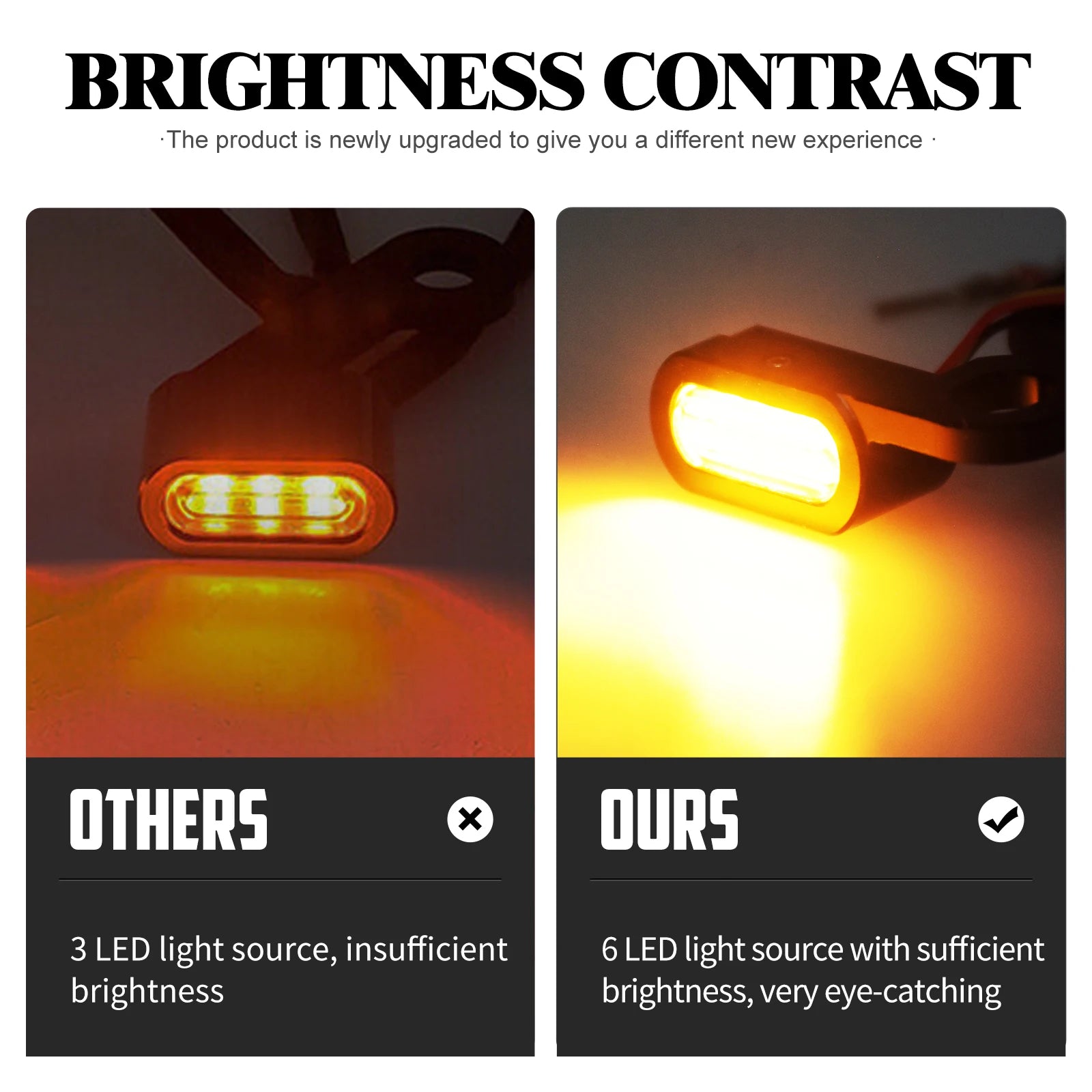 Motorcycle Mini LED Turn Signal Amber Light 12V E Mark For Harley Softail Touring Road King FLTRX FLHT FLHX 14-23 Softail 16-17