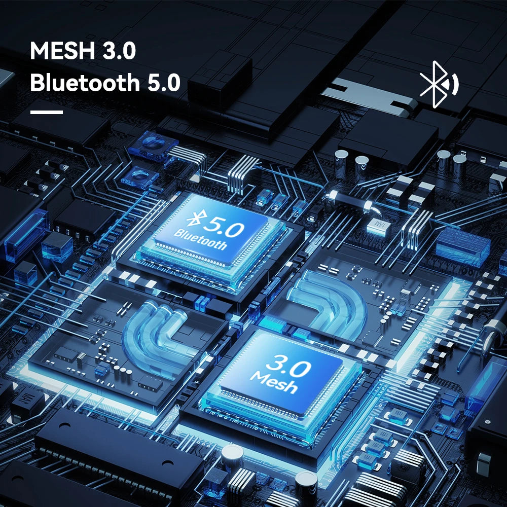 Lexin MeshCom MESH & Bluetooth Intercom for Motorcycle Helmet Headset, Mesh Intercom up to 24 People Within 2 km Range