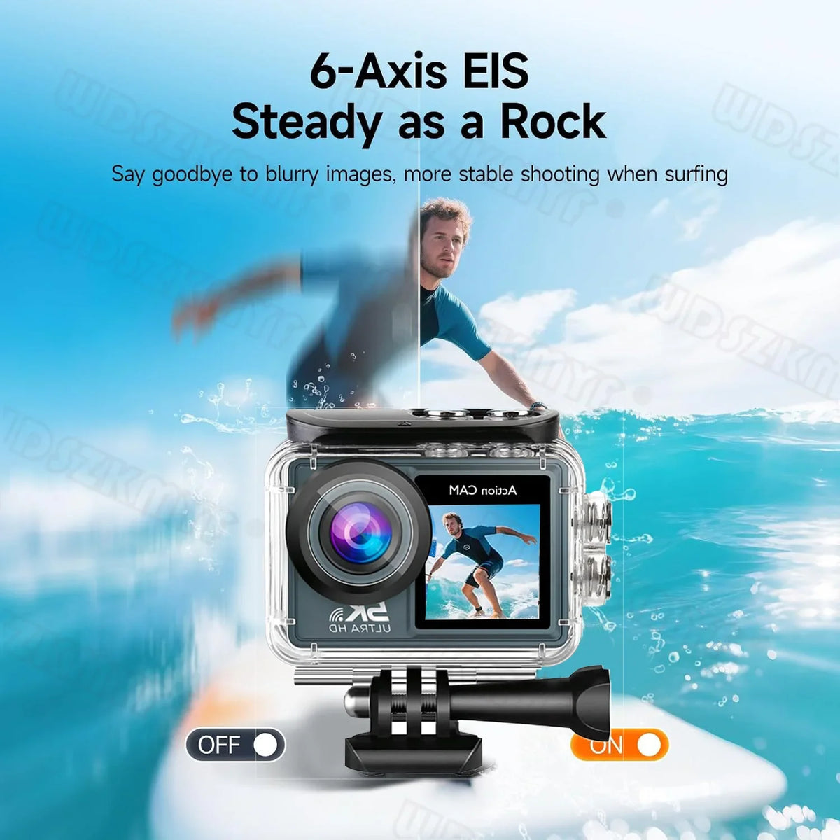 5K Action Camera 5K 60FPS 6-Axis Touch Screen Stabilization Pocket Sports Camera Waterproof Bodycam For Motorcycle/Cycling Vlog