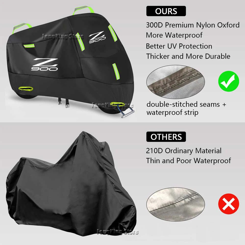 For Kawasaki Z900 Motorcycle Cover UV Protective Dustproof Snowproof Outdoors Rain Waterproof Cover