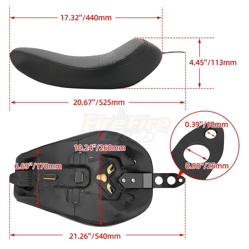 Driver Solo Seat Motorcycle Black Front Cushion Seat Fits For Harley Sportster XL 1200 883 72 Forty Eight 2016-up
