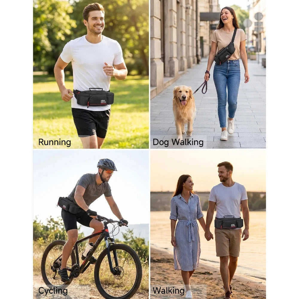 Motorcycle Waist Bag Oxford Riding Fanny Pack Multi Pocket Storage Pouch with YKK Zipper for Outdoor Hiking Travel Cycling Bag