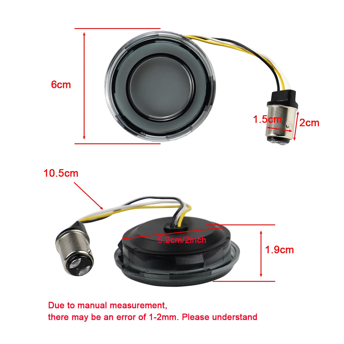 2" LED Turn Signal 1157 Bases Motorcycle Front Turn Singal Light for Softail Touring Dyna Sportster Road King Glide