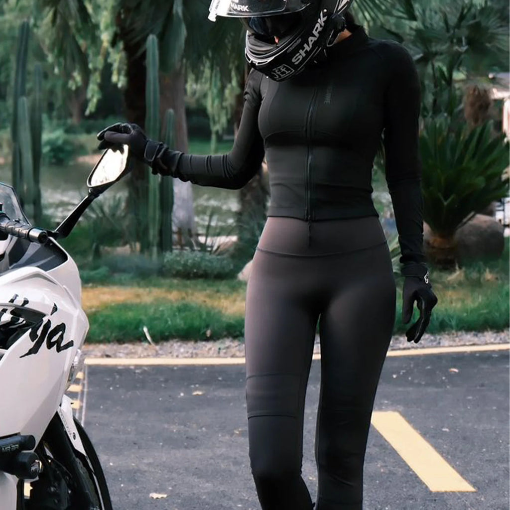 WOSAWE Women Motorcycle Riding Suit Four Season Breathable Jacket Pants Set with Removable Armor Pads Motocross Touring Gear