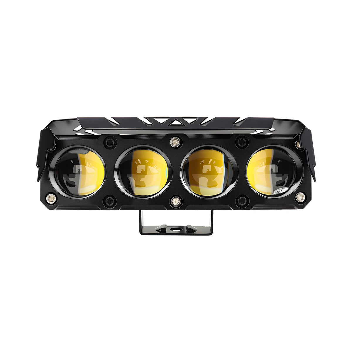 1/2x Motorcycle LED Spotlight Dual Color Hi/Low Beam RGB Halo Fog Lamp for Car SUV UTV 12V 4 Mini Lens Headlight Driving Light