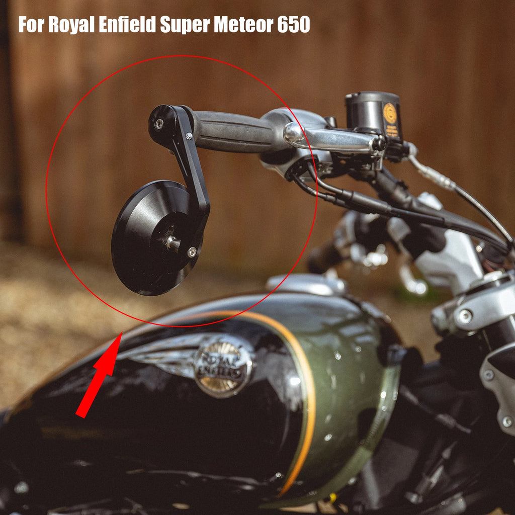For Royal Enfield Super Meteor 650 CNC Aluminum Motorcycle Bar End Mirror Universal Rear view Mirrors 7/8" 22mm Accessories