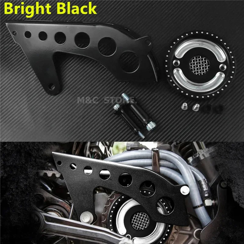 Motorcycle Front Drive Pulley Guard Cover Pulley Cover w/Mesh Countershaft For Harley Sportster 883 1200 XL 48 72 SuperLow 04-22