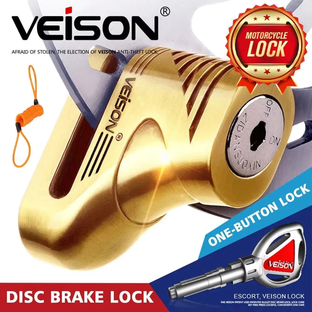 VEISON Anti Theft Motorcycle Lock Outdoor Motocross Anti Theft Disc Brake Lock Safety Protection Bicycle Disc Lock