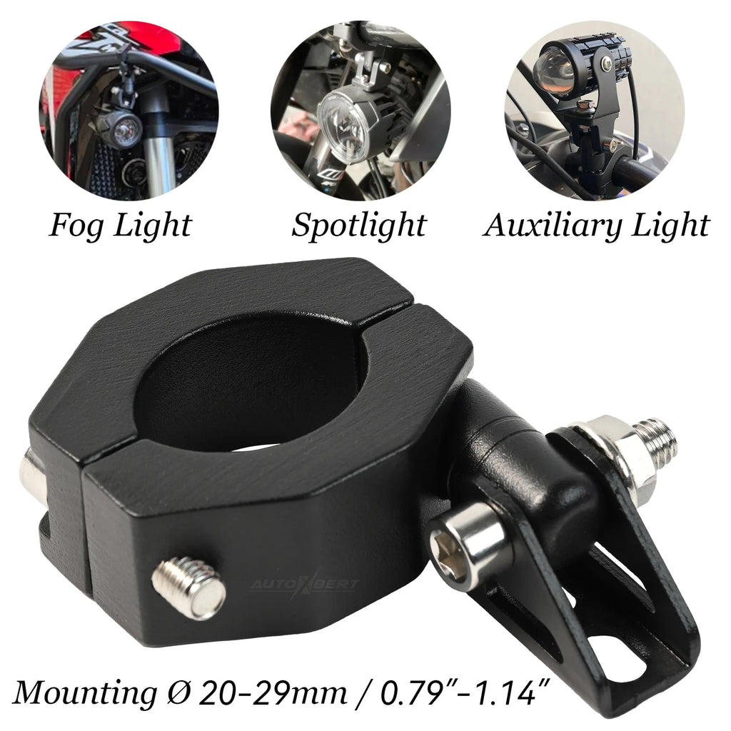 Motorcycle LED Headlight Spotlight Mount Bracket Adjustable Fog Light Auxiliary Lamp Bumper Clamps Holder Motorcycle Accessories