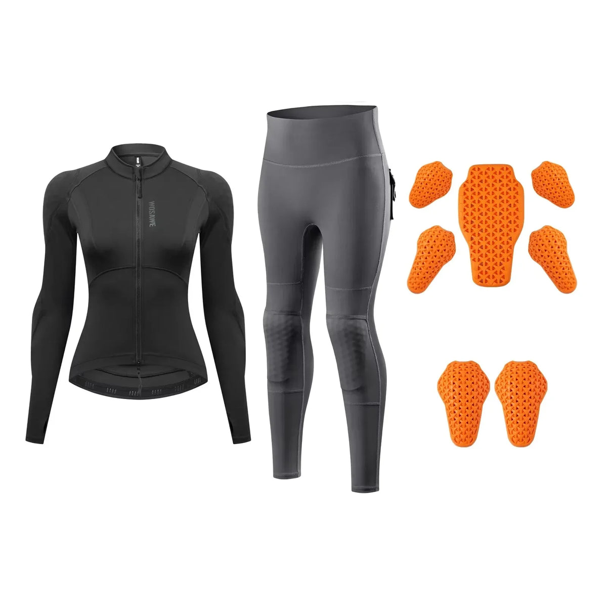 WOSAWE Women Motorcycle Riding Suit Four Season Breathable Jacket Pants Set with Removable Armor Pads Motocross Touring Gear
