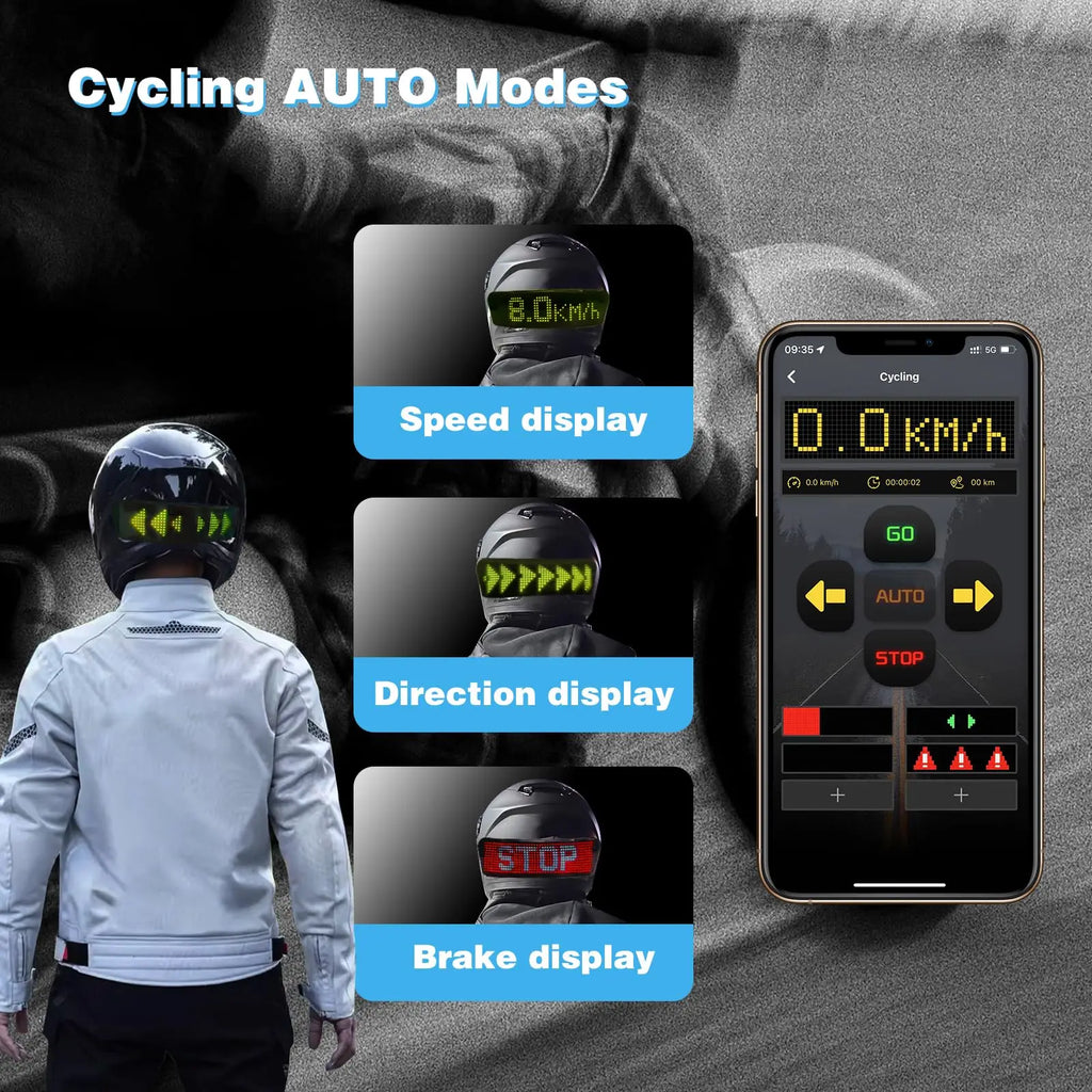 LED Helmet Display ,Motorcycle Helmet Tail Light Helmet Warning Light Moto Accessories