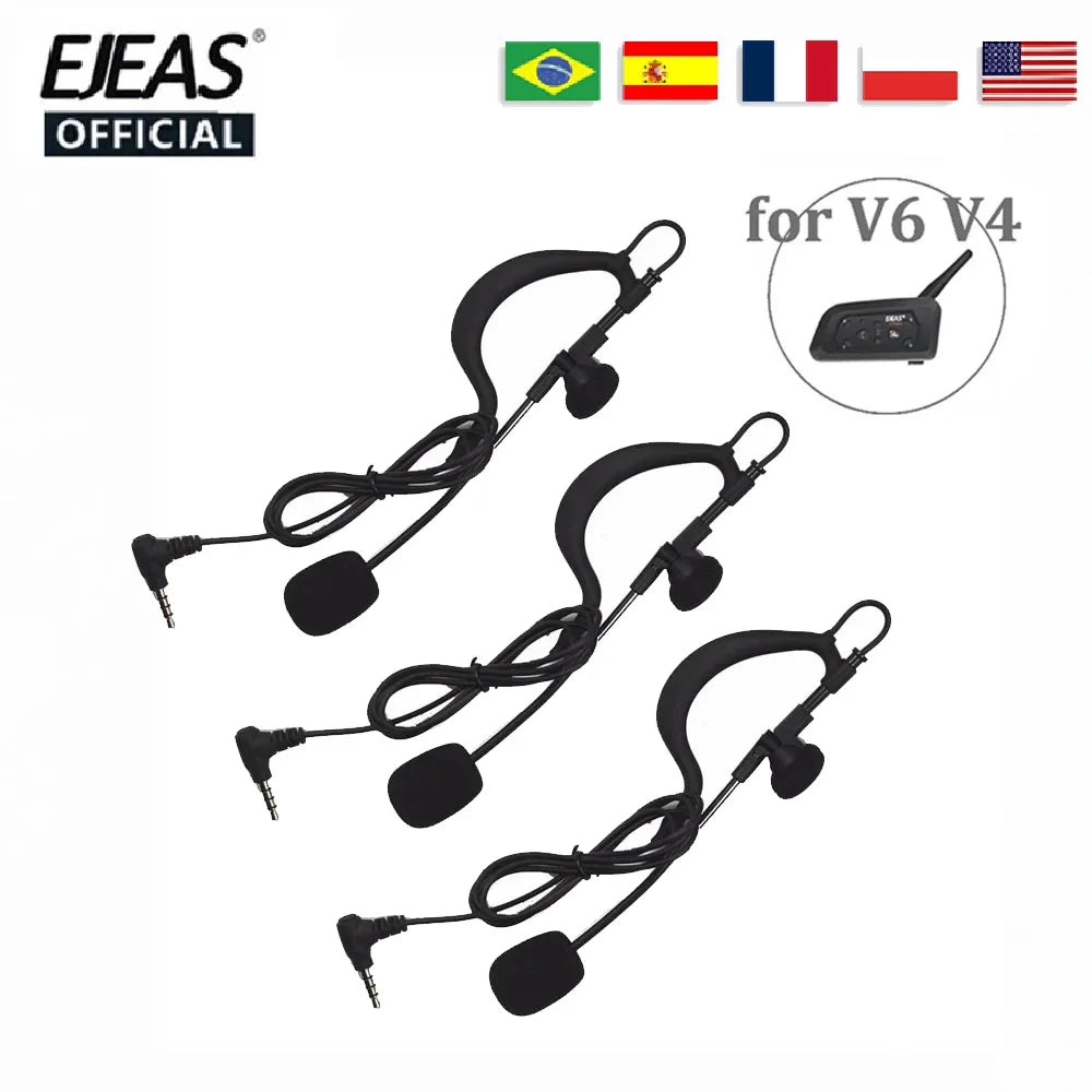 Suitable for V6C PRO V4C PLUS FBIM EJEAS Motorcycle Helmet Earphone 3.5mm Jack Referee Headset Accessories Football Coach