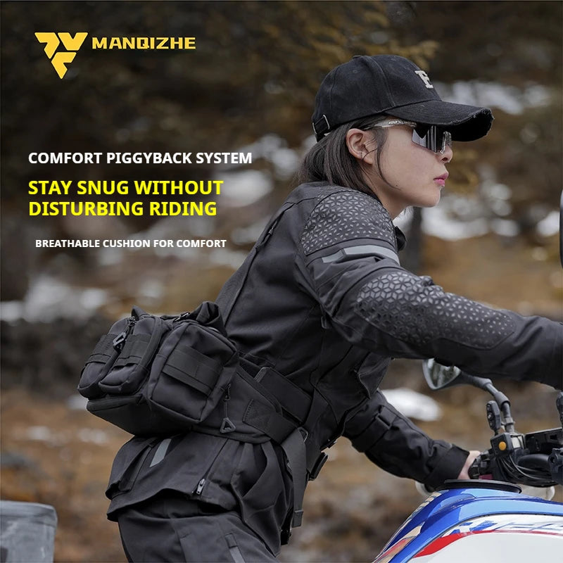 FEHER Motorcycle Waist Bag Waterproof Oxford Cloth Material Motorbike Travel Bag MQZ-105 Tear-resistant Outdoor Riding Gear