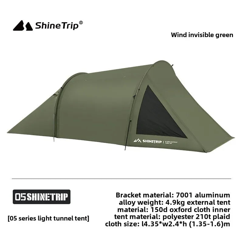 ShineTrip Camping Tent Double Multi Functional Waterproof Sunscreen Large Space Tunnel Tent Motorcycle Camp Travel Skyline Tent