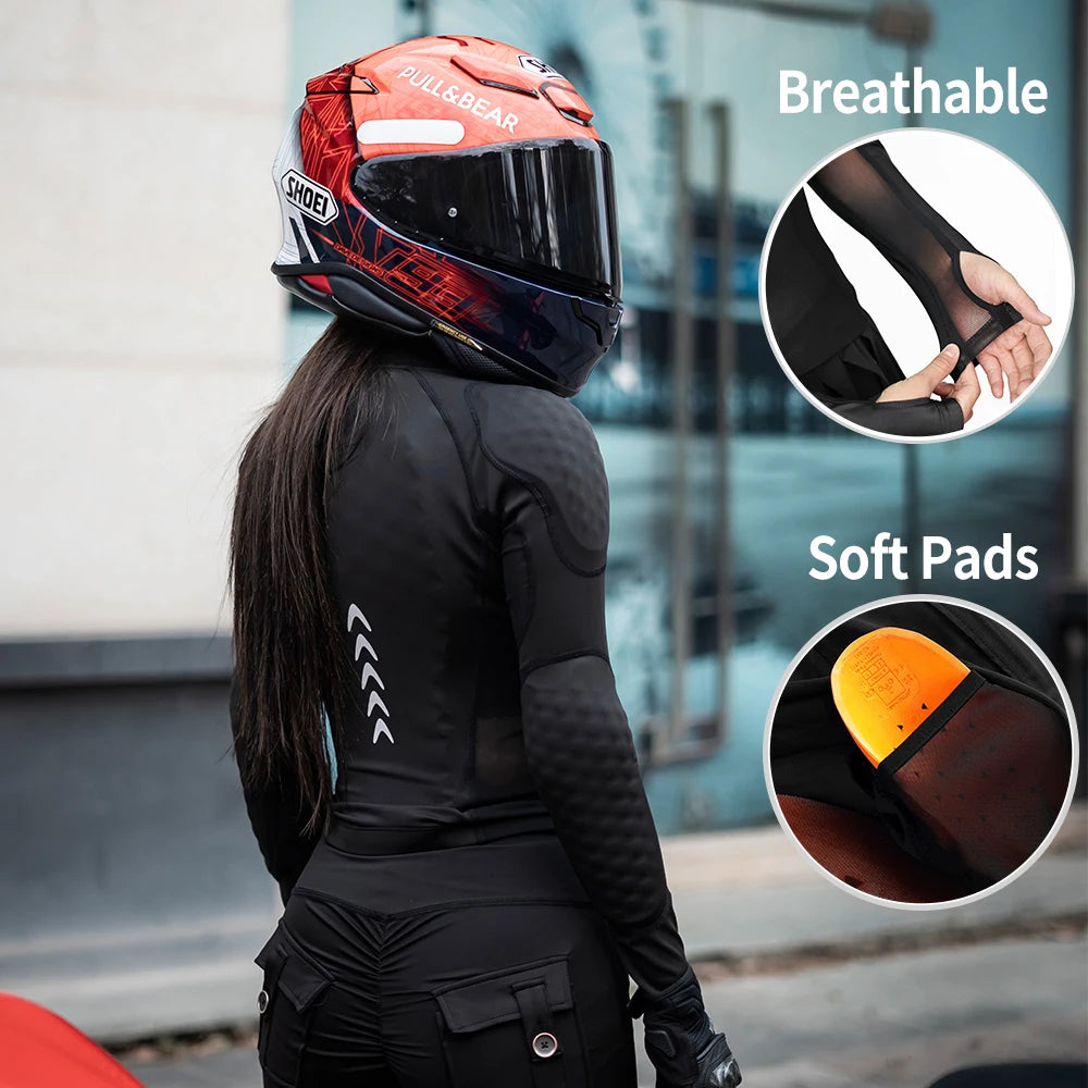 WOSAWE Women Motorcycle Jacket and Pants Set with Removable Pads Soft Padded Gear Summer Breathable Motocross Clothes Sexy Fit