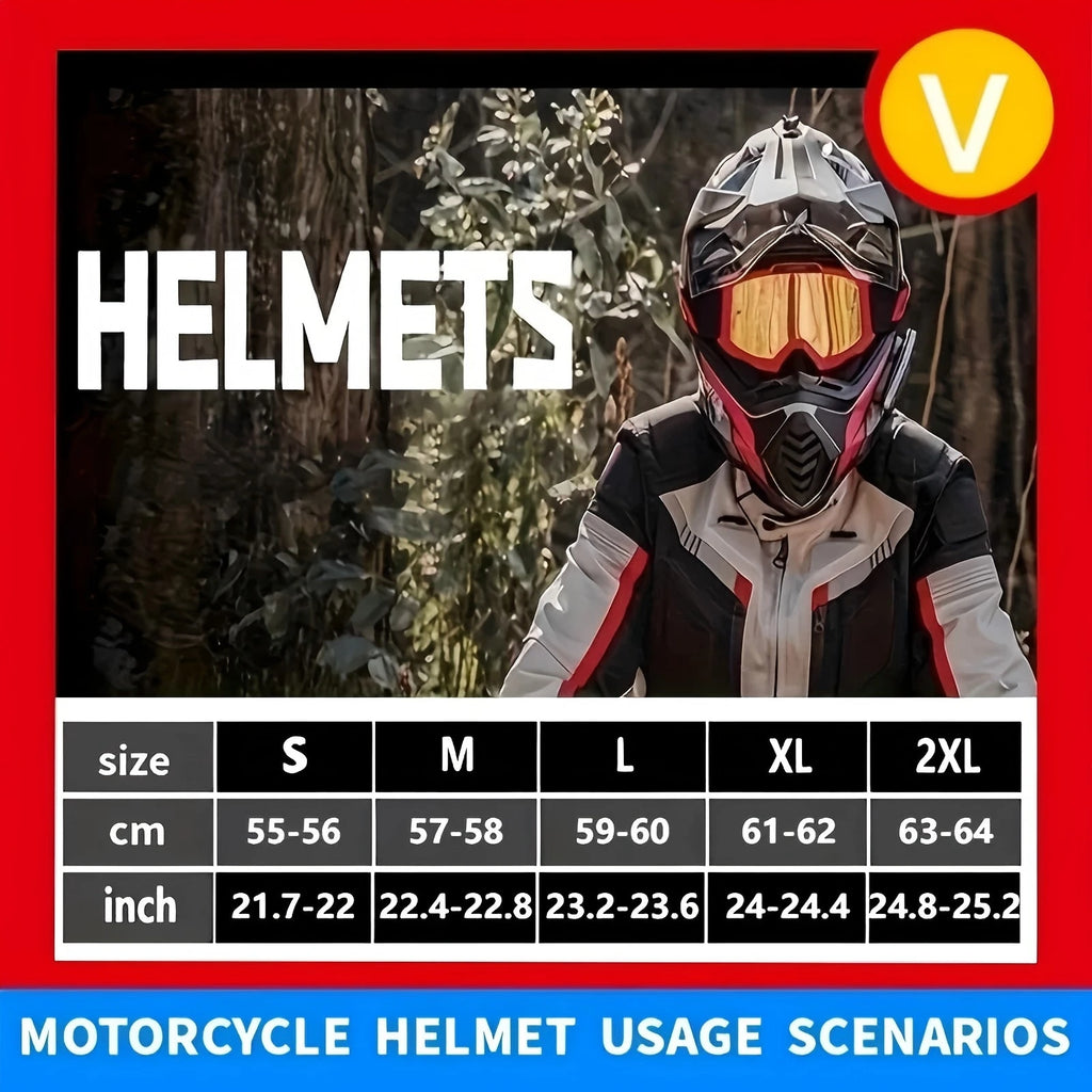 Motorcycle helmet Unisex Off-Road Motorcycle Helmet Full-Size Rally Riding Gear for Men And Women All-Season Protective Gear