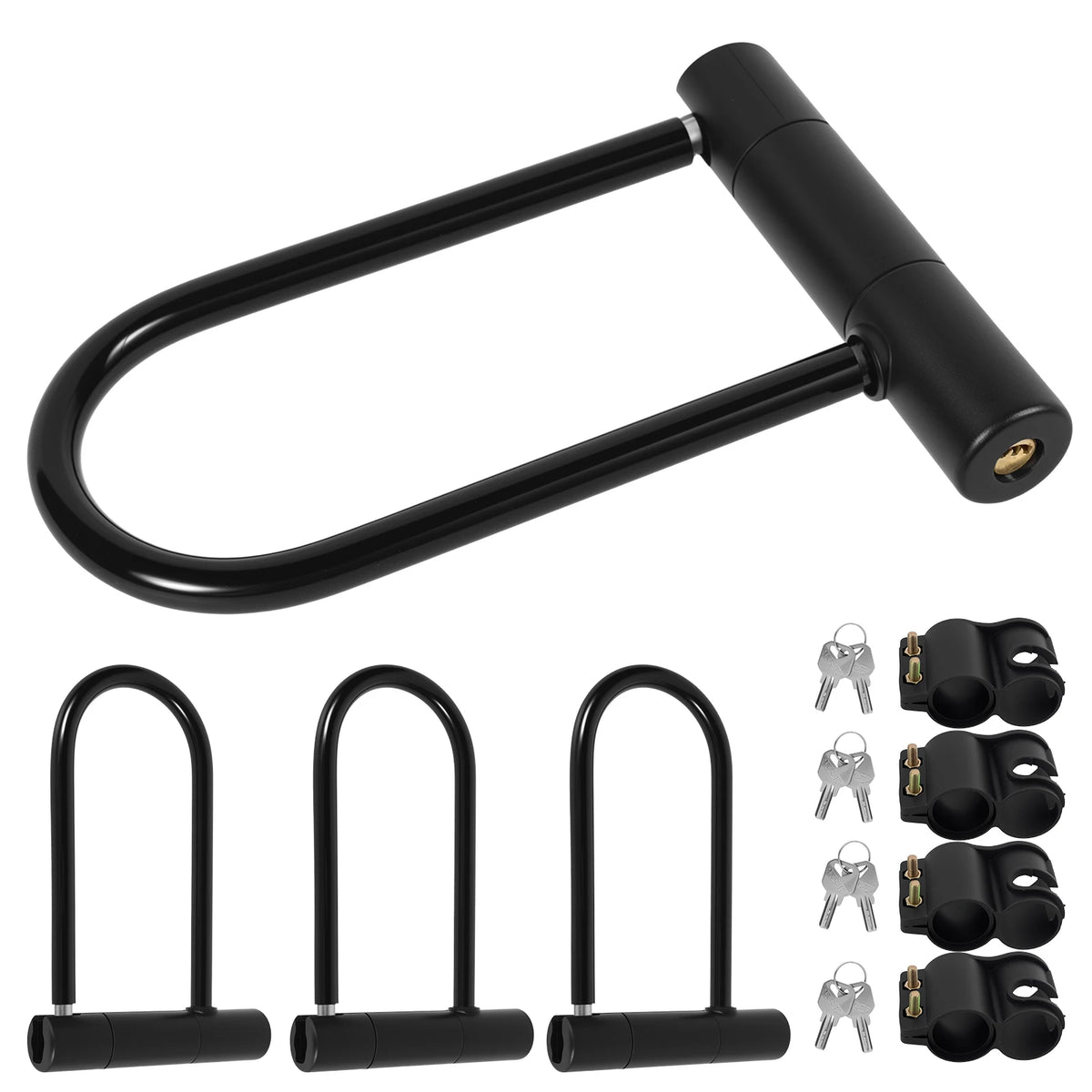 1/2/4Pcs Bike Lock with Key Standard Size U-Lock for Bicycles and Other Outdoor Equipment Anti-Theft Lock for Cycling Motorcycle