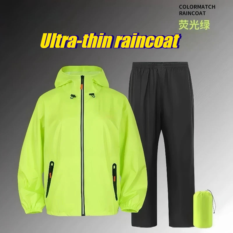 Raincoat Rain Pants Set Thin Men's  Women's Split Rainstorm-proof Cycling Motorcycle Electric Vehicle Impermeable Motociclista