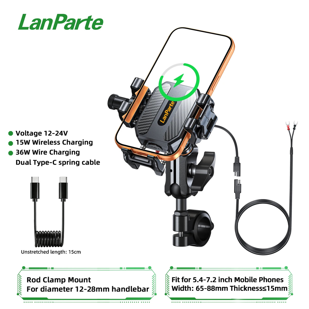Anti-Theft Motorcycle Phone Mount Holder with Vibration Dampener & High-Speed Secure Lock,Handlebar Cellphone Cradle for Bicycle