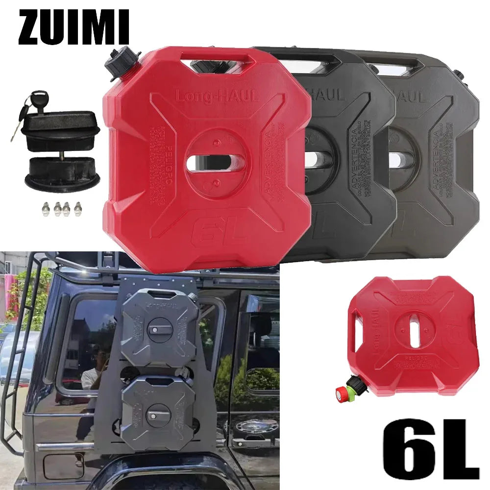 6L Camping Water Container Large Capacity Outdoor Water Bucket Portable Car Water Tank with Faucet for Camping Motorcycle Fans