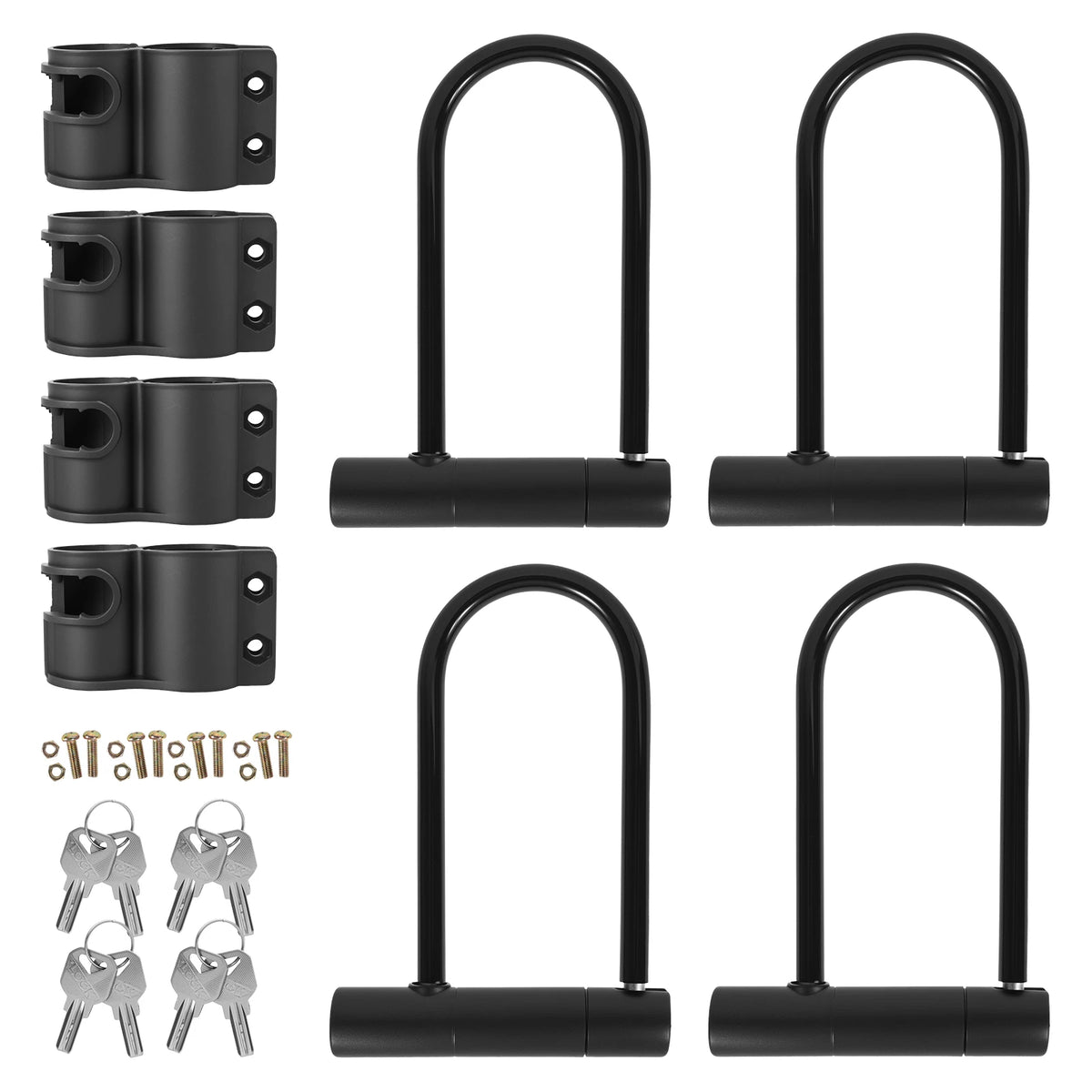 1/2/4Pcs Bike Lock with Key Standard Size U-Lock for Bicycles and Other Outdoor Equipment Anti-Theft Lock for Cycling Motorcycle