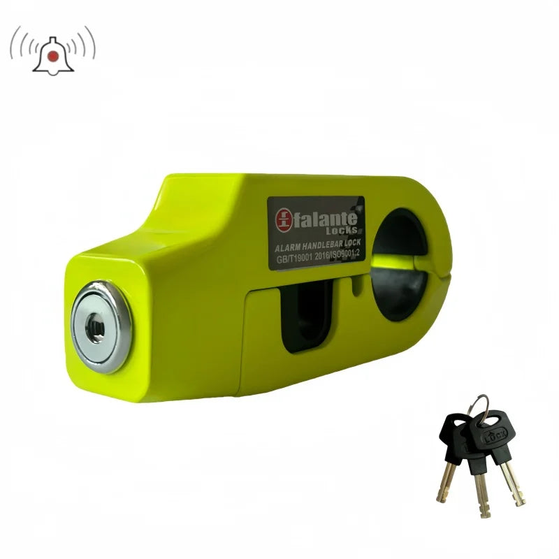 Falante 110db Anti-Theft Alarm Motorcycle Handlebar Lock Aluminum Alloy Brake Grip Lock Adjustable Bicycle Security Equipment