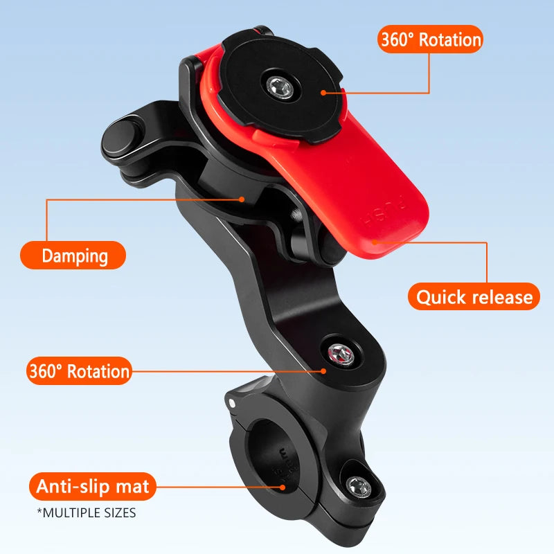 Universal Phone Holder with Shock Absorber Suitable for Bicycle and Motorcycles Compatible for IPhone Android Samsung Phones.