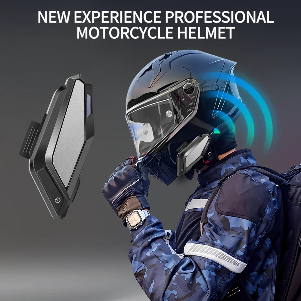 BT 5.3 Moto Helmet Headset Light Wireless Helmet Hands-free Call Phone Motorcycle Waterproof Earphone Music Player Speaker Moto