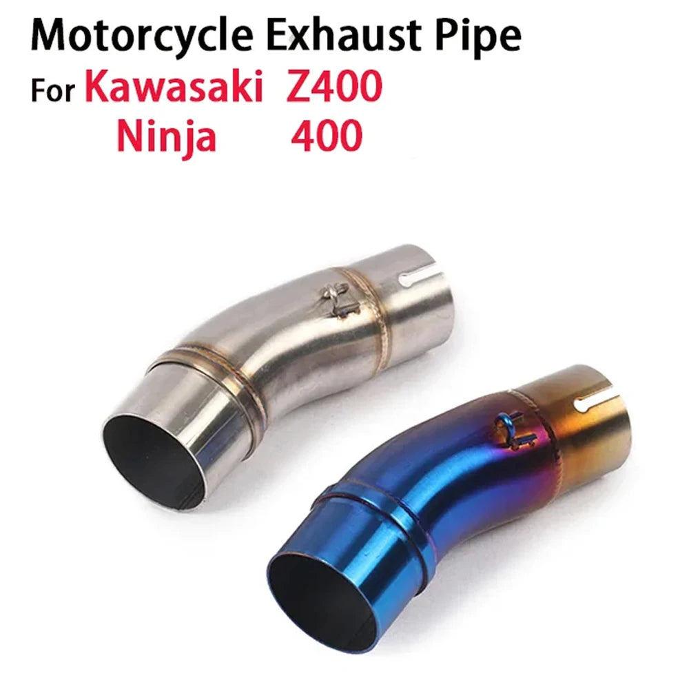 51mm Motorcycle Exhaust Pipe Middle Link Tubo de Escape Muffler System  For Kawasaki Ninja 400 Z400 Z250 2017-2021