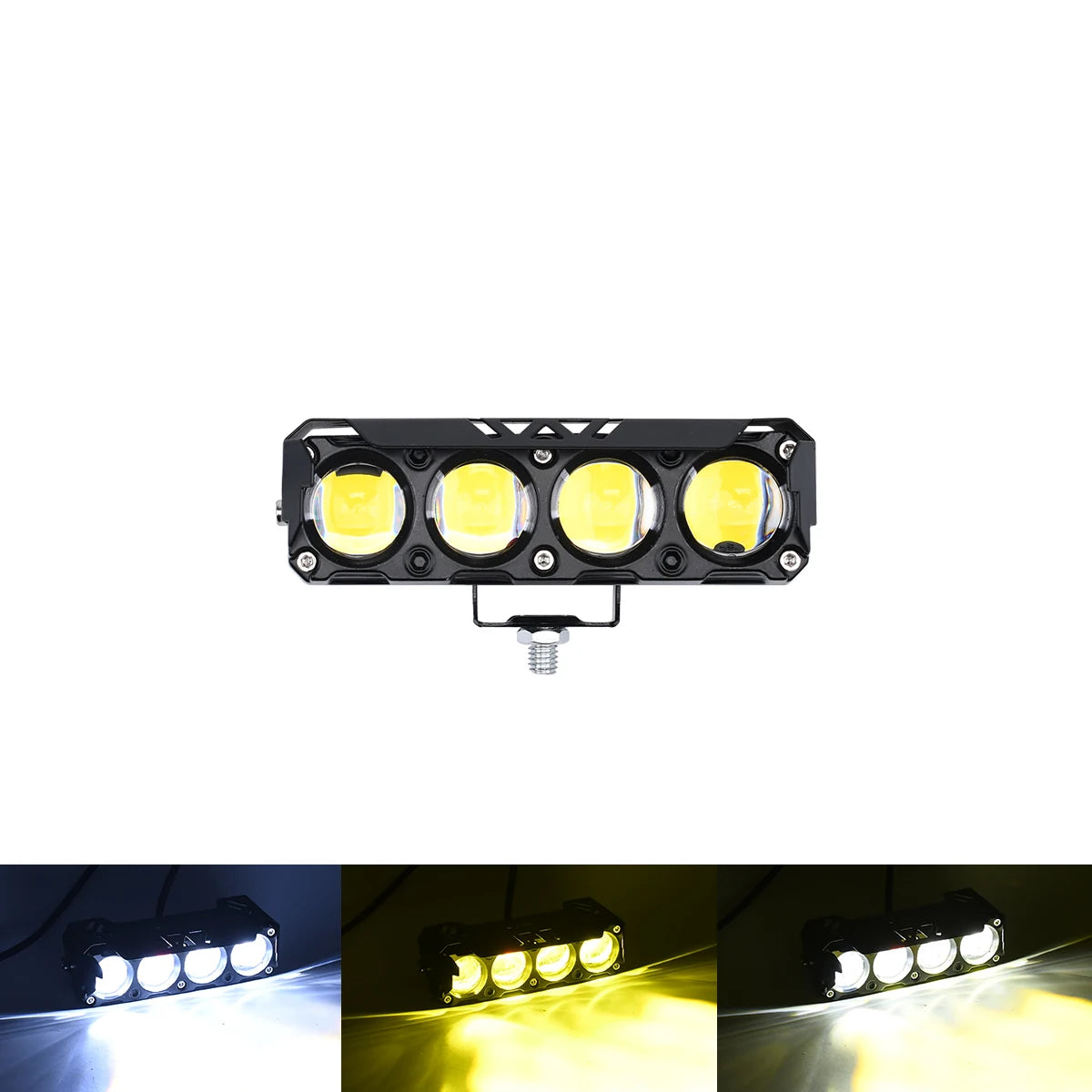 Motorcycle LED Spotlight Dual Color Hi/Low Beam Spot Fog Lamp For Jeep Truck Tractor SUV ATV 4x4 Offroad Driving Headlight 12V