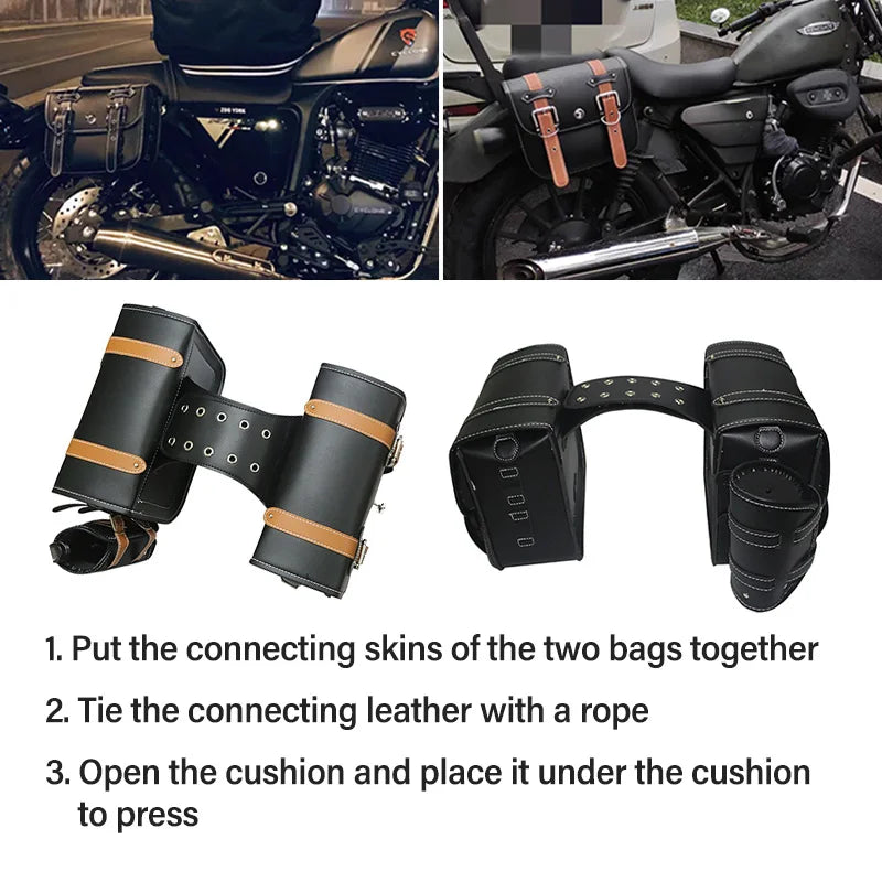 Luggage Tail Rear Bags For Sportster 883 1200 Honda Yamaha Suzuki Motorcycle SaddleBag Motorbike Side Bags Storage Tool Parts
