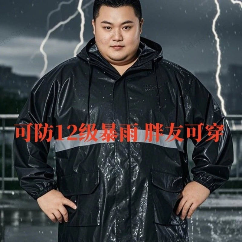 Plus Size Rain Suit Separate Motorcycle Rain Jacket & Pants Heavy Duty Anti-storm Fishing Delivery Outdoor Riding